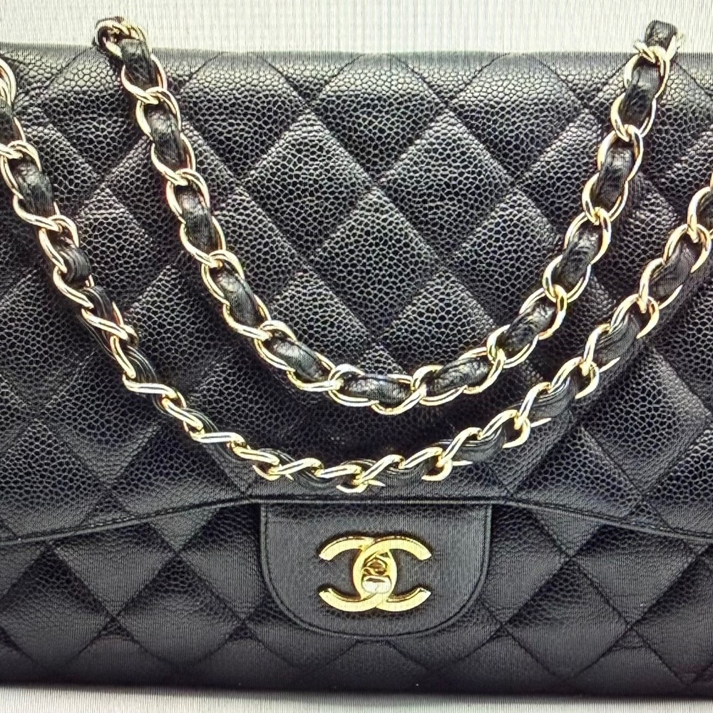 Chanel Cavier Quilted Double Flap black